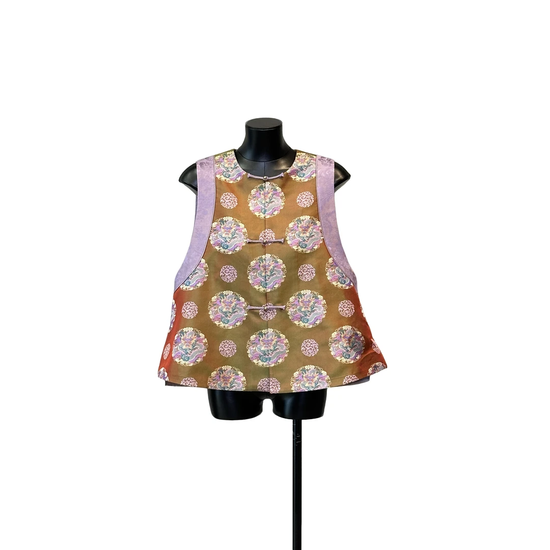 「利琪高订」国风蜀锦张和才气质轻奢休闲百搭短马甲A5986