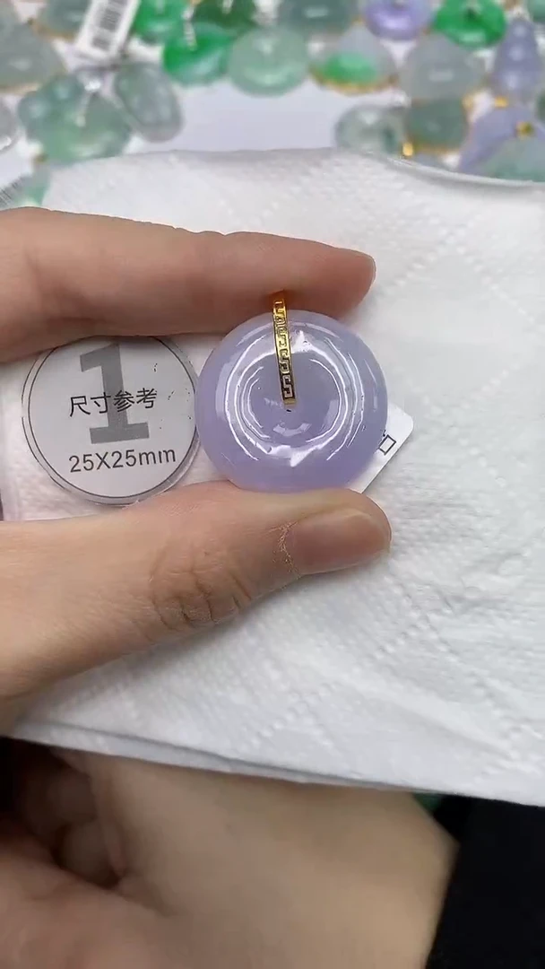 颈饰18K金镶嵌翡翠111111111