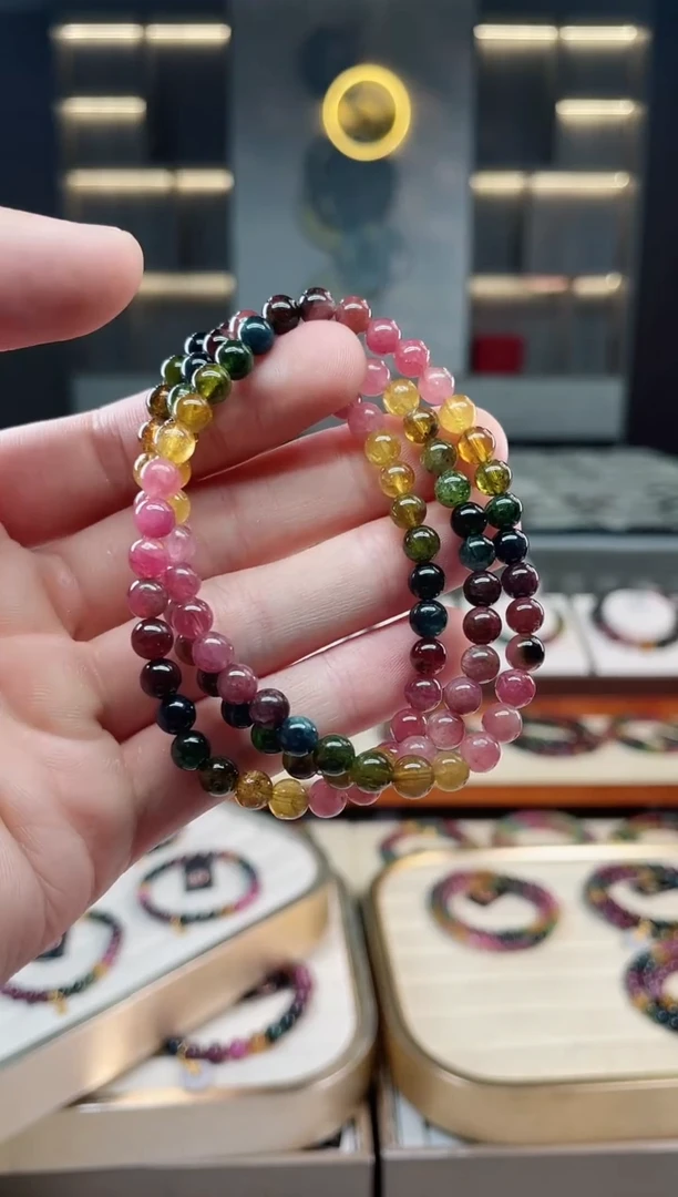 未镶嵌老矿碧玺三圈手串5mm+碧玺多样性发一条xion