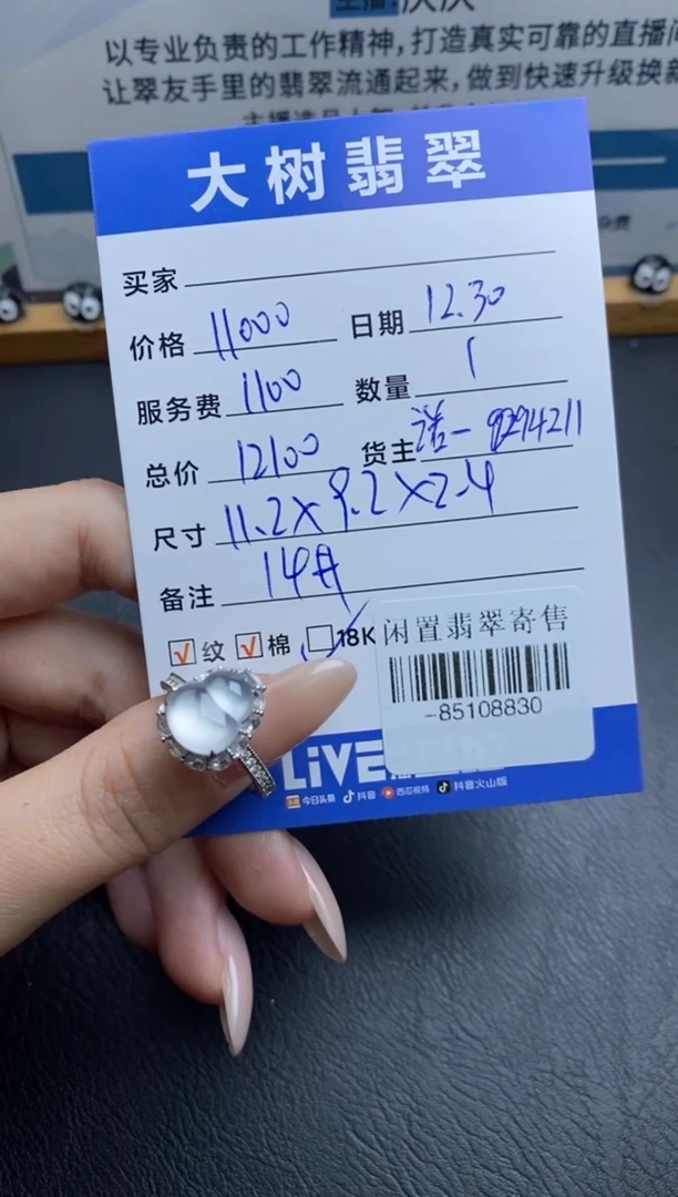 颈饰18K金镶嵌翡翠戒指多人-85108830