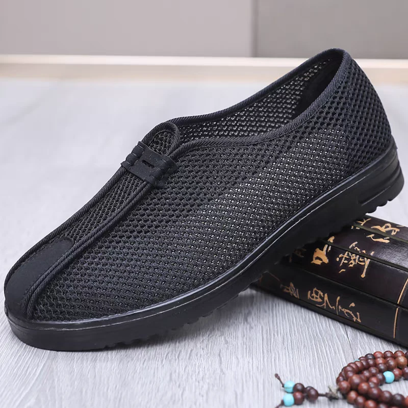 老北京布鞋男网鞋夏季透气网面鞋中老年爸爸休闲鞋软底防滑老人鞋