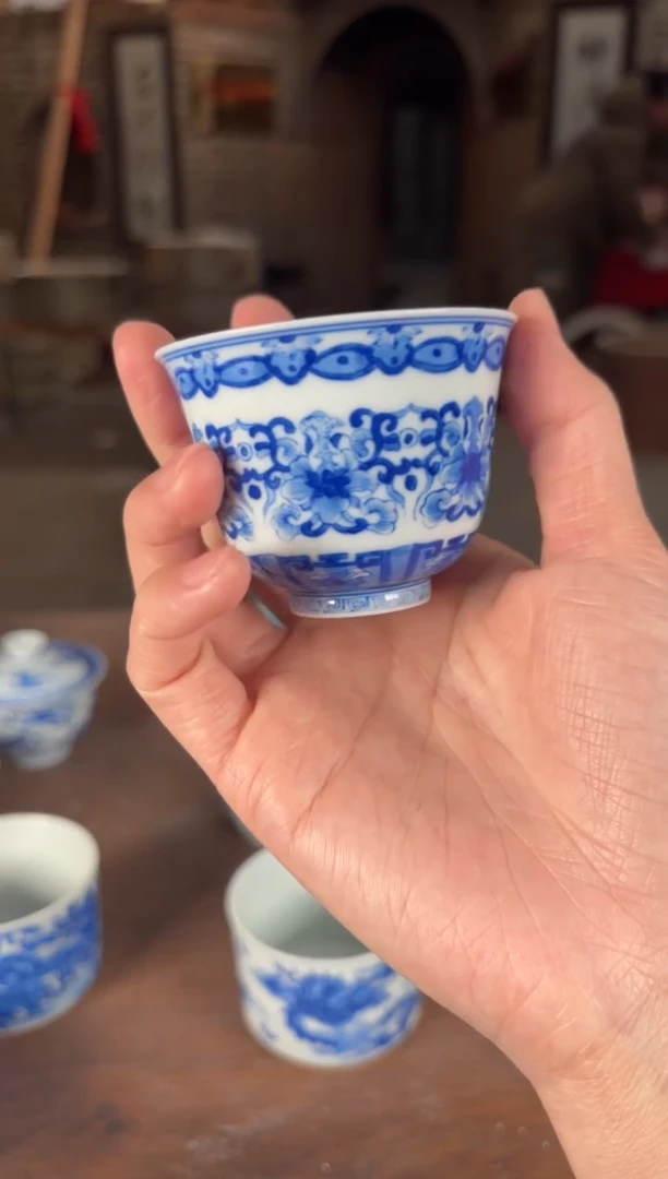 【闪购商品】杯看山柴窑青花看山柴窑青花