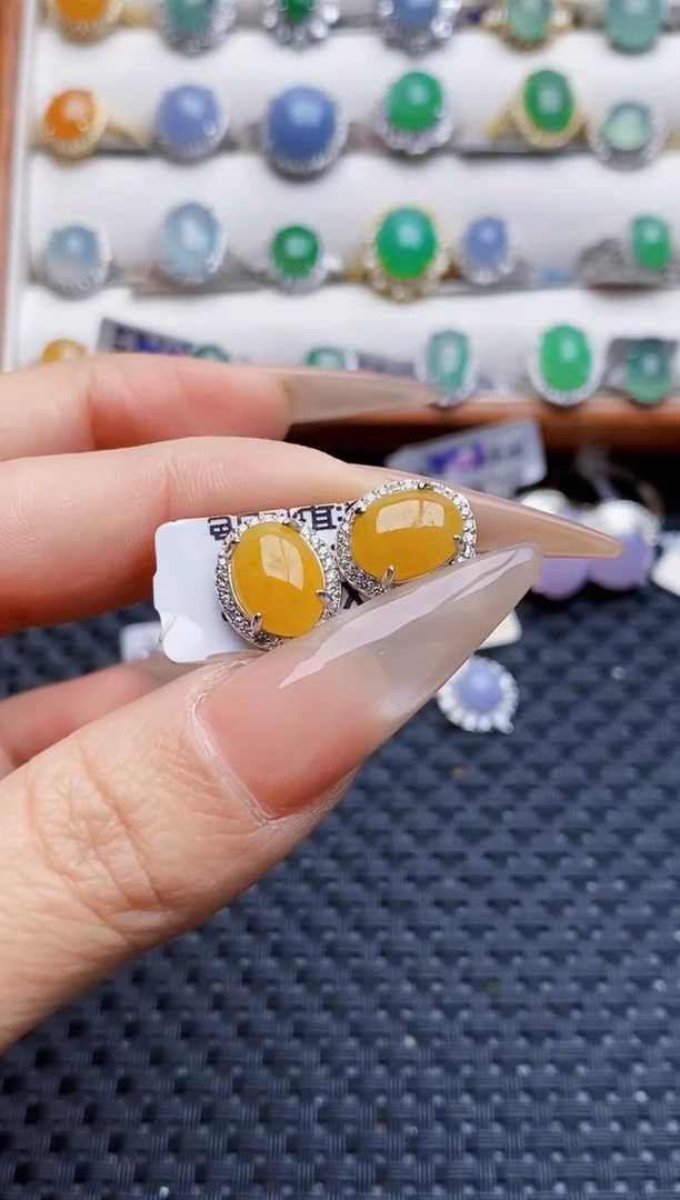 银S925镶嵌戒指翡翠23359