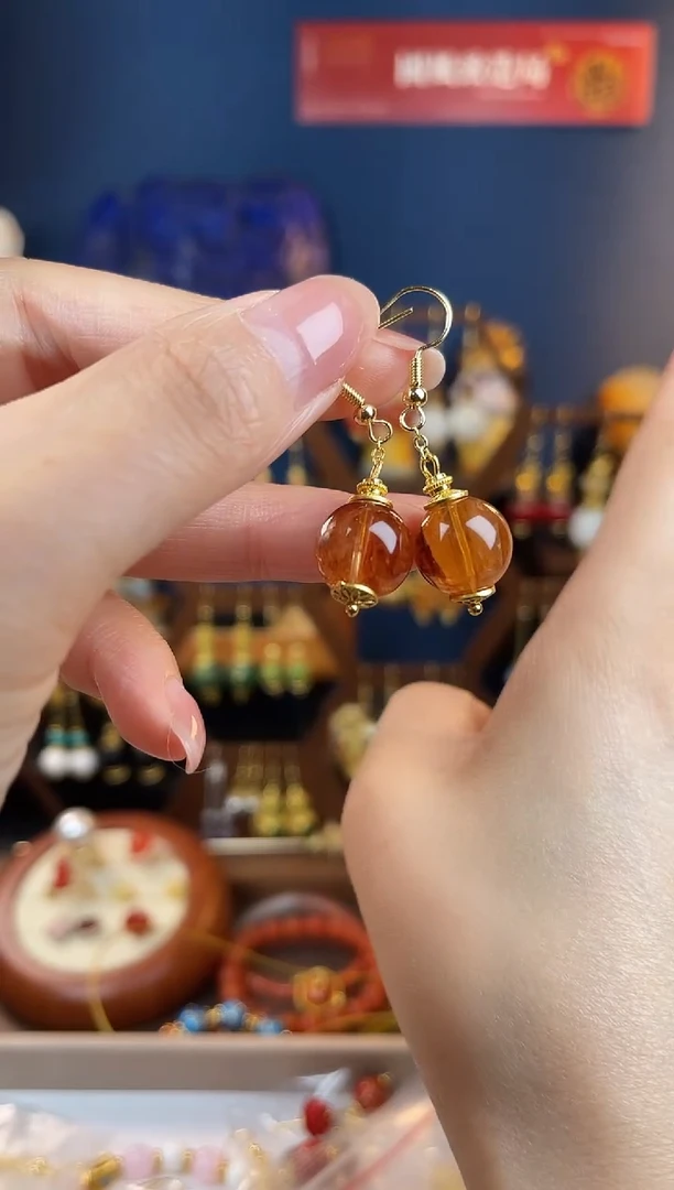 水晶耳饰银S925镀金镶嵌用****文，水晶耳钩