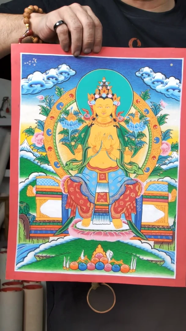 【闪购商品】装裱画弥勒-实物略有差异介意勿拍38X28