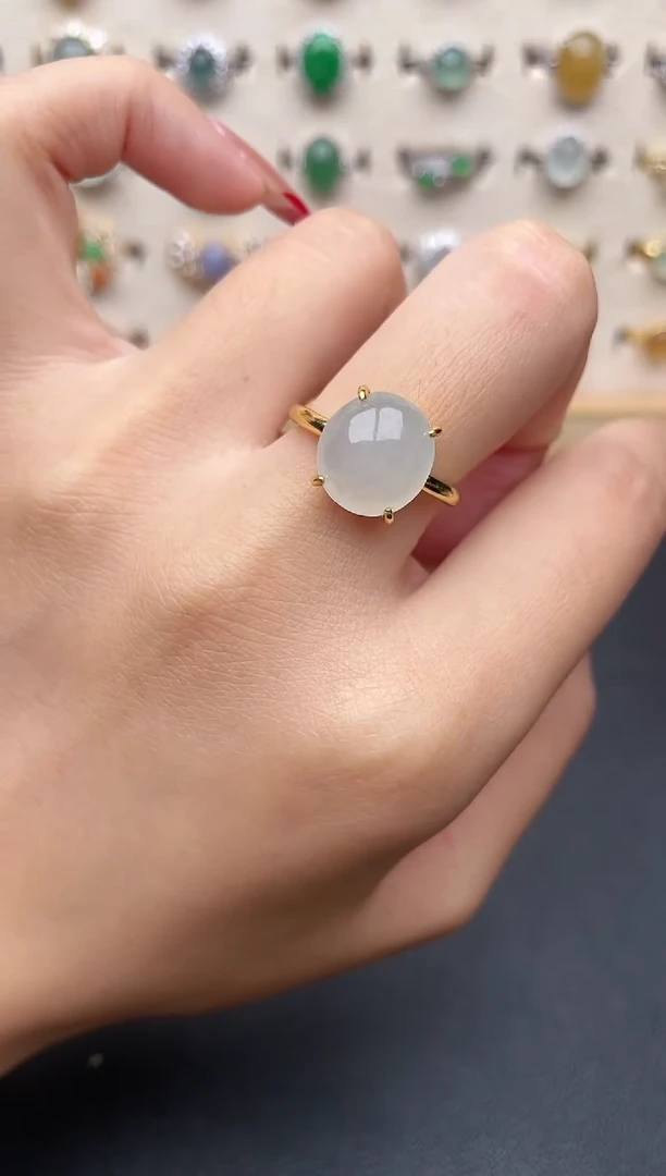 【闪购商品】翡翠戒指银S925镶嵌一物一证一礼盒