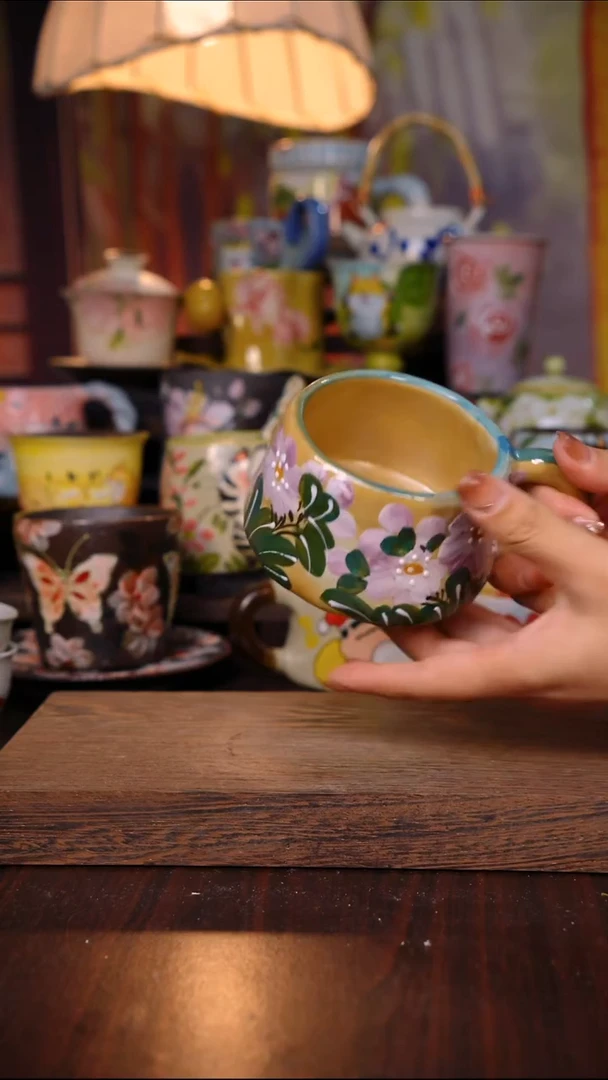 杯子陶泥垚手作 景德镇手工手绘陶瓷器物