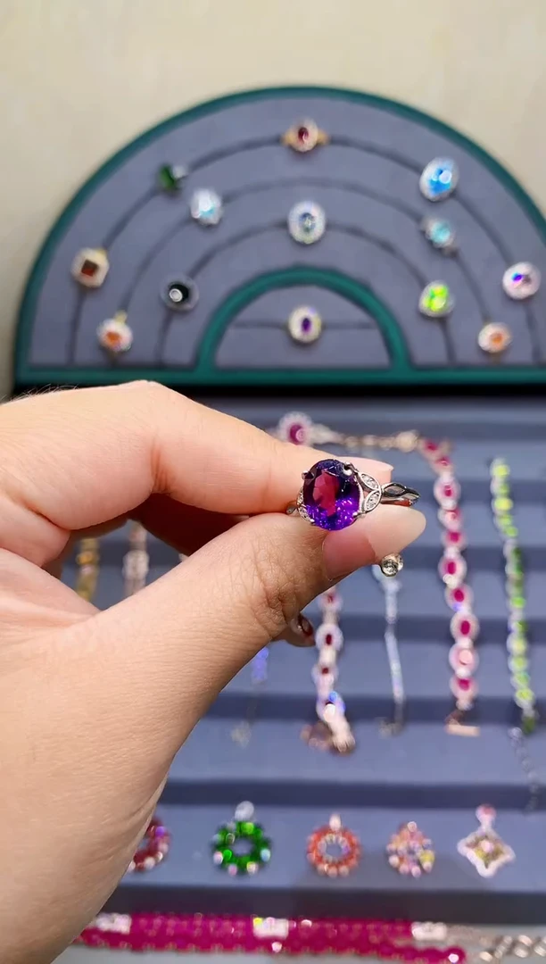 【闪购商品】紫晶戒指银S925镶嵌1616