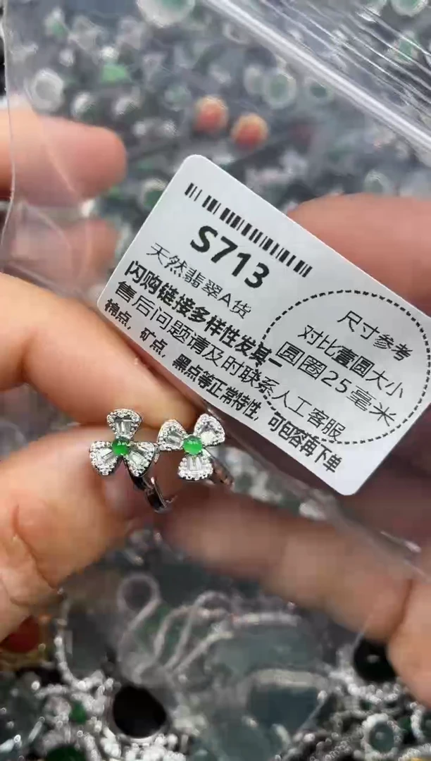 颈饰未镶嵌翡翠S713耳扣