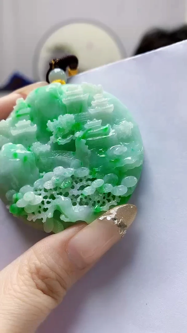 未镶嵌定制翡翠5145DD-毛货挂件92