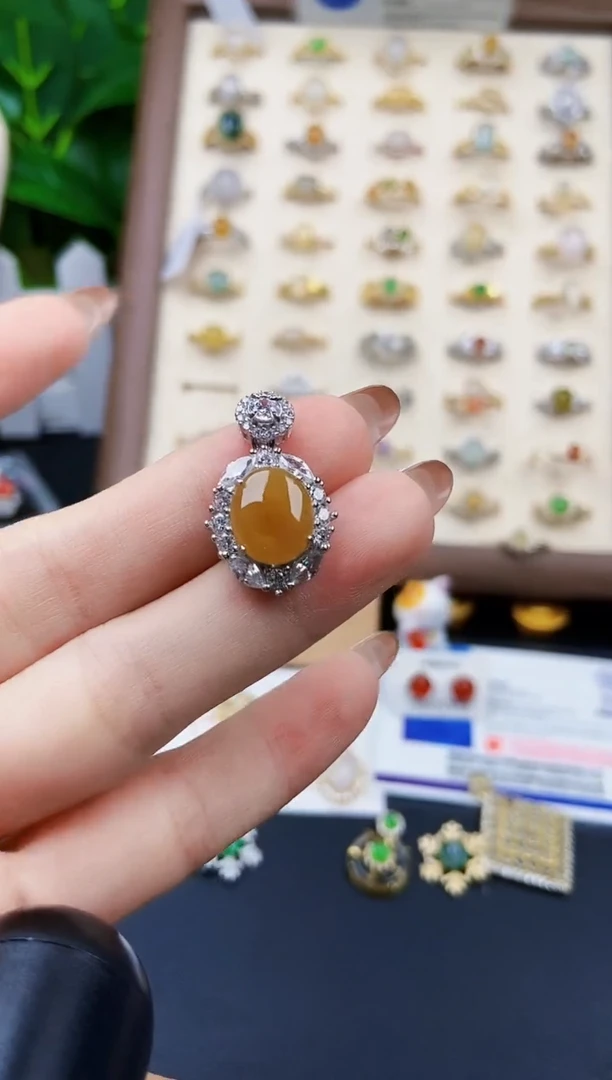 颈饰银S925镶嵌翡翠12