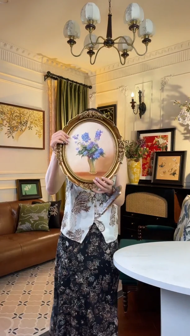 圆形新品薰衣草油画