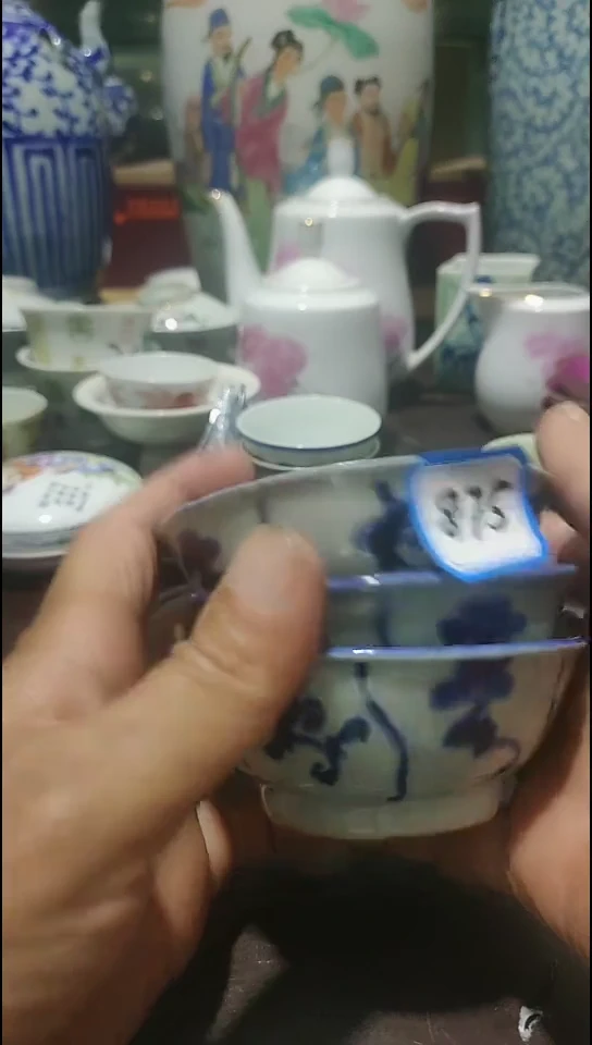 双**业875景德镇青花小茶碗