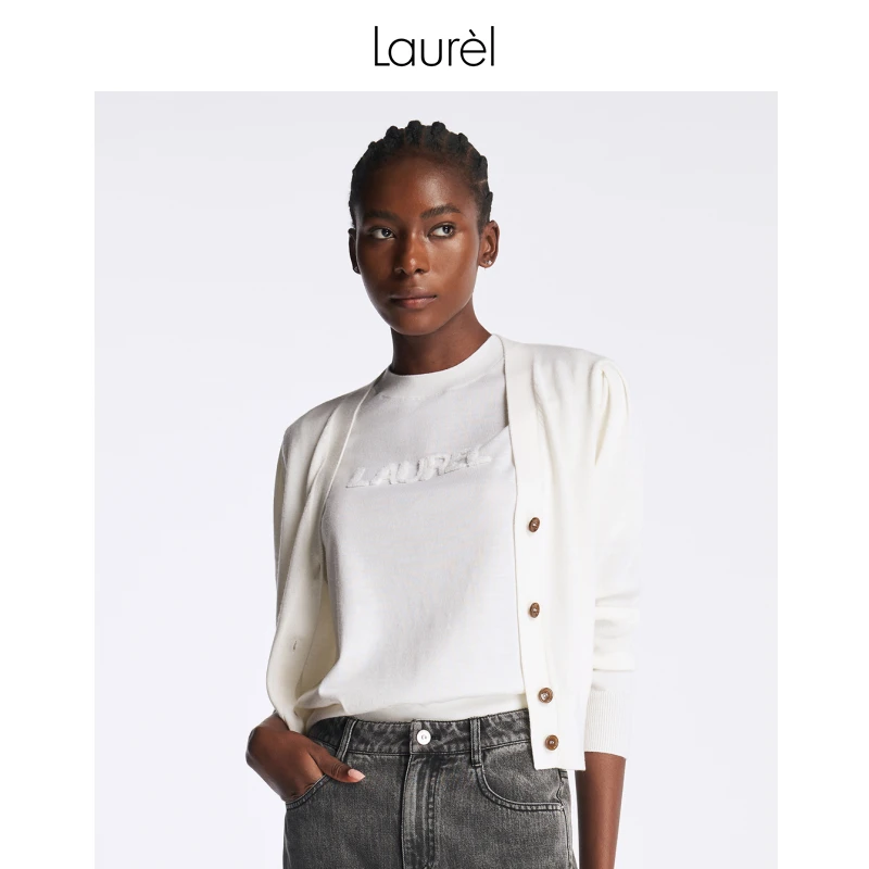 【晨粉专享】Laurel春夏圆领圈圈绣毛衫女LWL341M06400