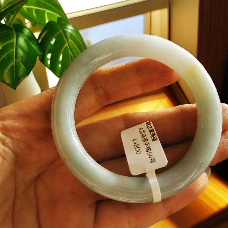 54圆条手镯翡翠手镯女款糯种