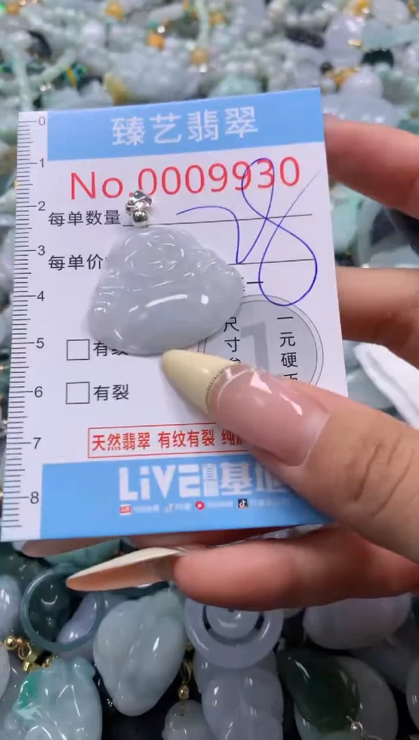 翡翠未镶嵌颈饰含绳0009930