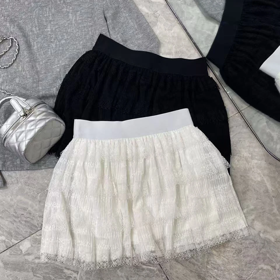 【 雨•美 推荐 】1183蕾丝时尚百搭松紧腰短裙