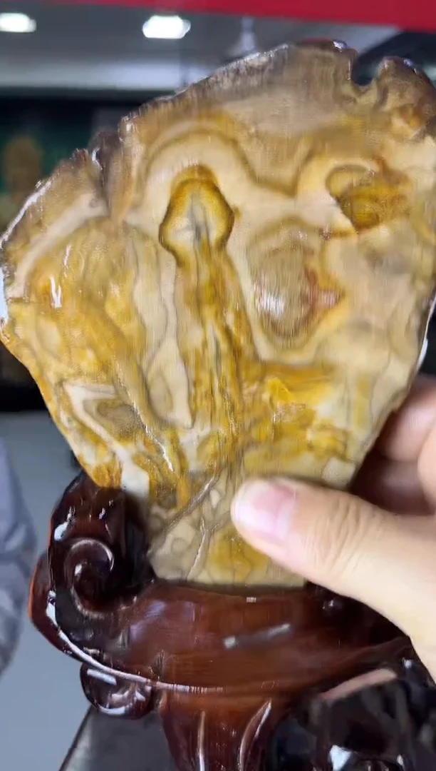 缅甸天然树化玉摆件