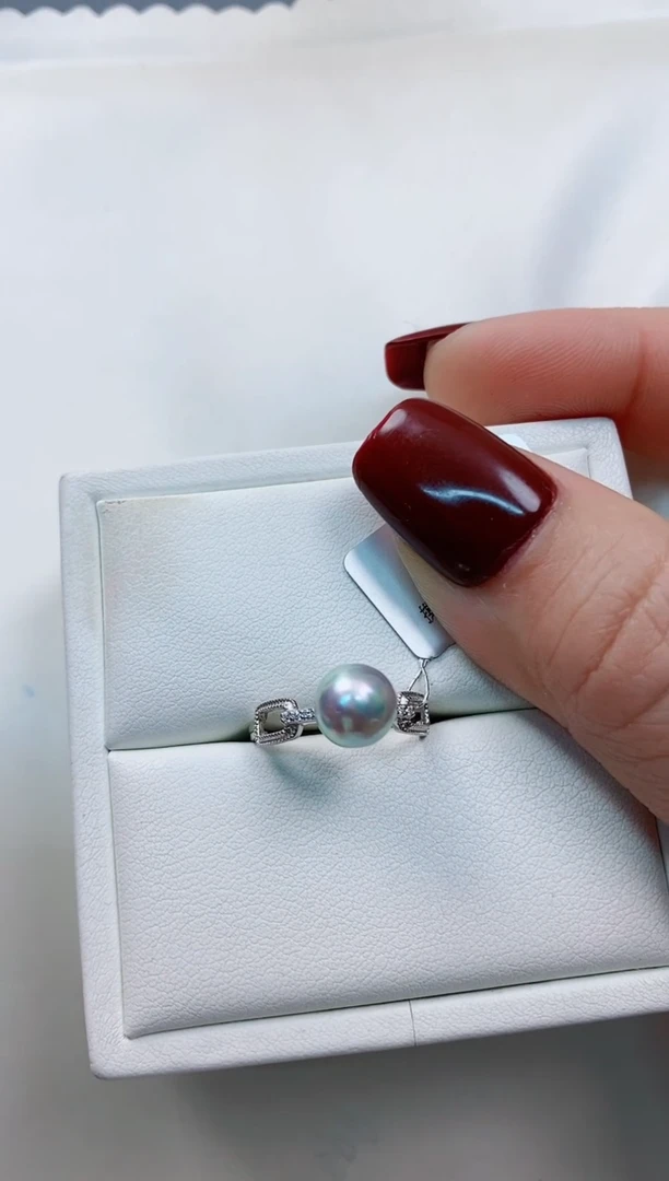 【闪购商品】海水珍珠戒指银S925镶嵌8-9海水珍珠戒指