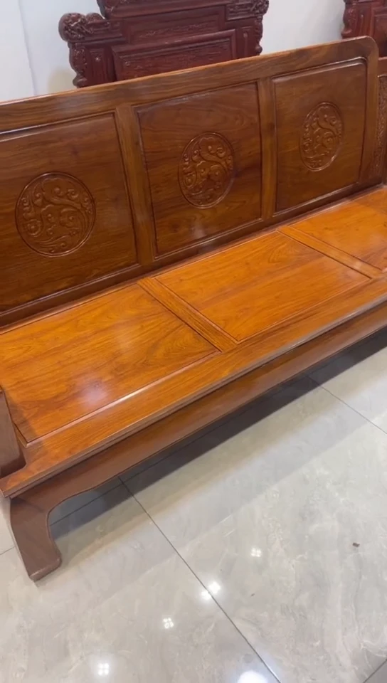 【闪购商品】花梨木类储物柜刺猬紫檀三人位沙发