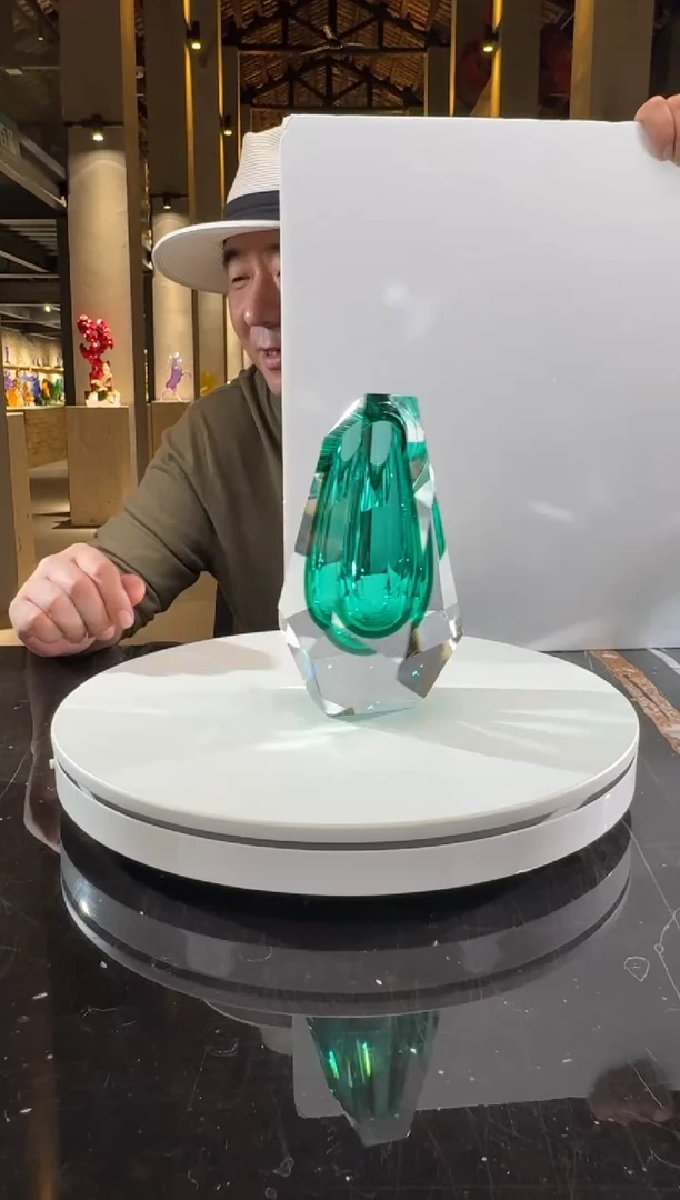 摆件CS0401039-1天青色斜口钻石花器香薰瓶