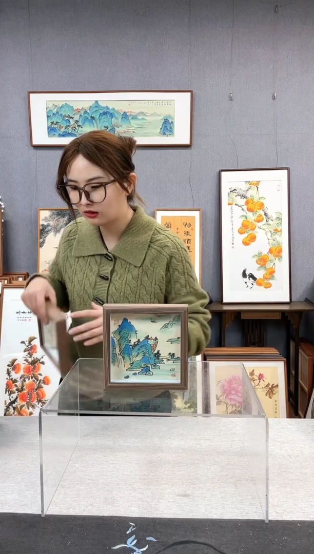 【闪购商品】国画纯手写带框作品-15*15 山水