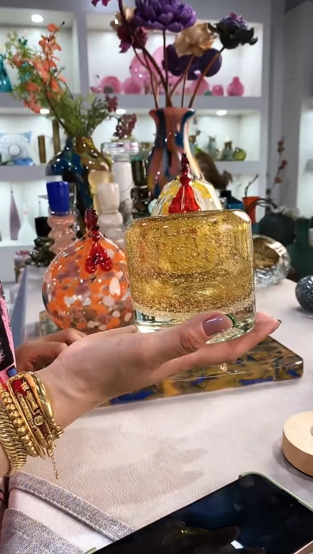 财**咪慕忆家手作琉璃花瓶瑕