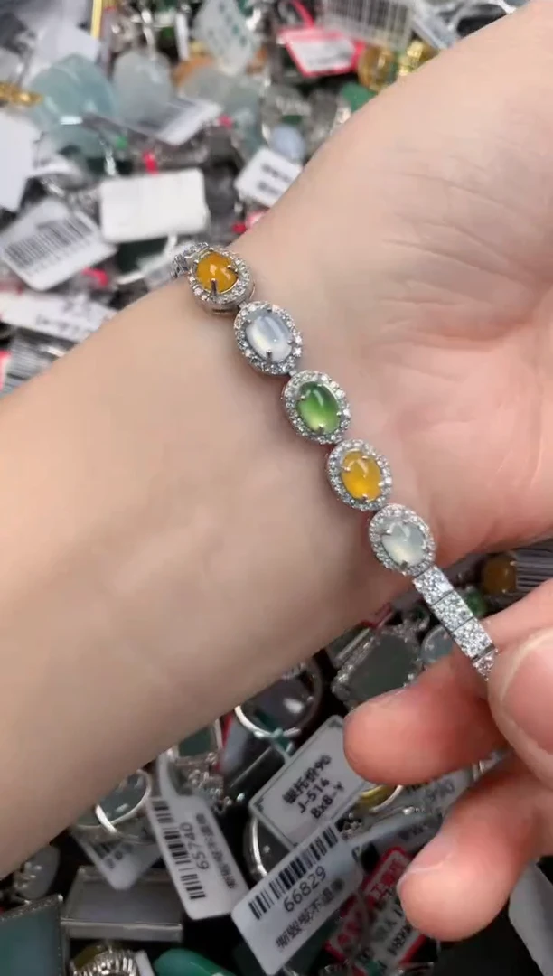 银S925镶嵌戒指翡翠555---6