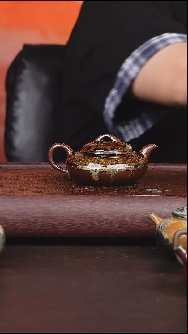 茶壶紫砂柴烧 线圆