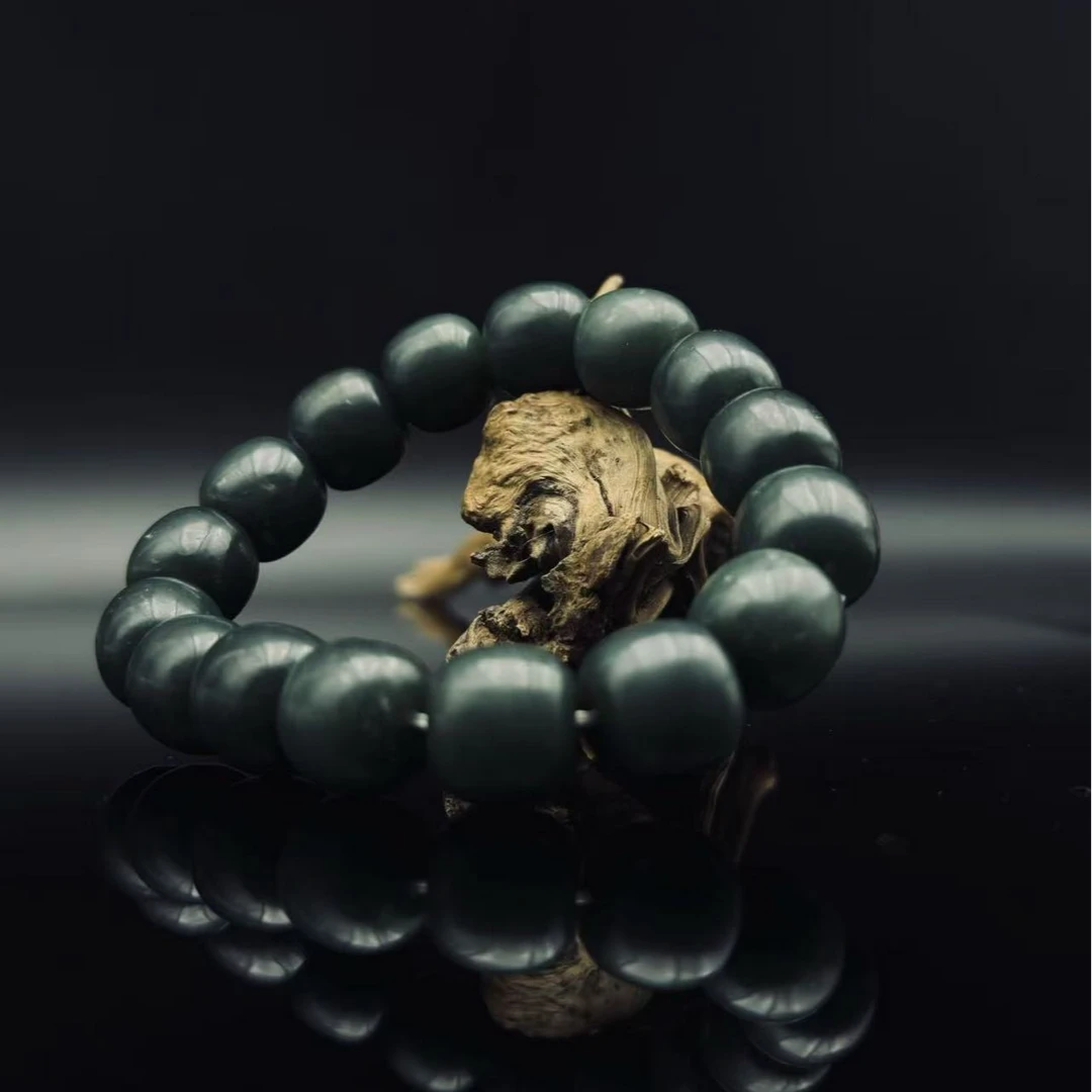 和田玉且末桶珠手串（14mm）1566