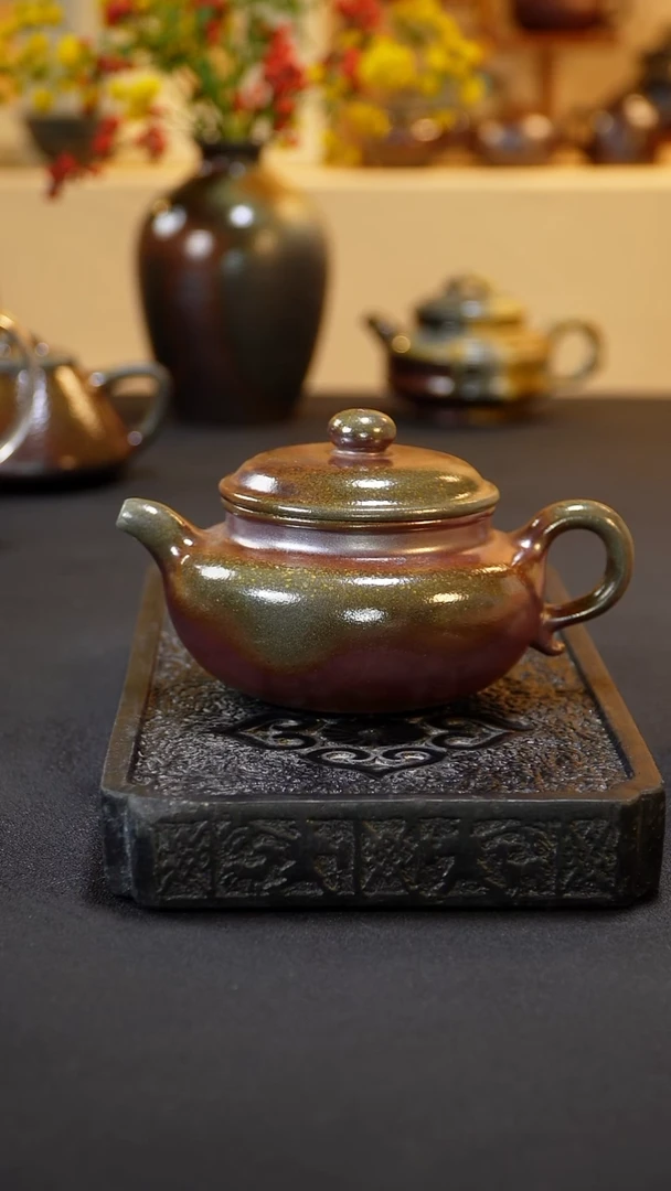 茶壶紫砂纯自然柴烧