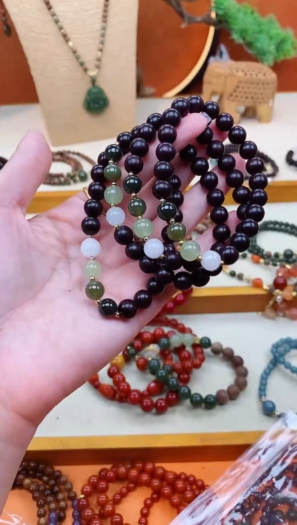 未镶嵌檀香紫檀（小叶紫檀）手串小叶紫檀08和田单圈手串