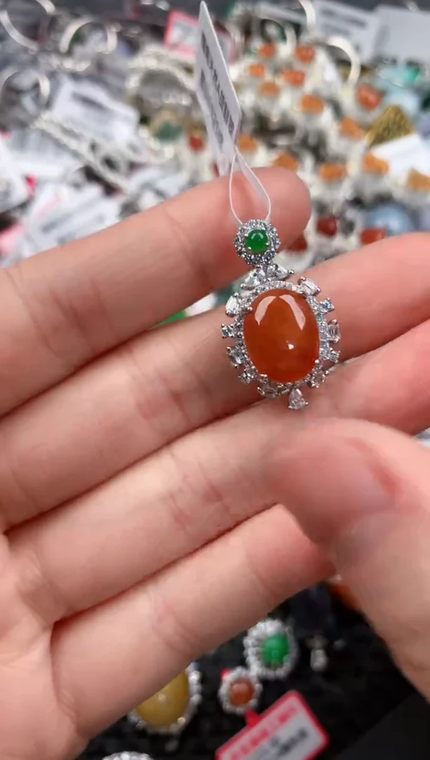 银S925镶嵌戒指翡翠888--9