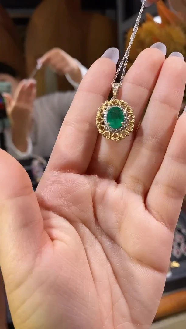 吊坠(赠链)未镶嵌祖母绿天然祖母绿吊坠