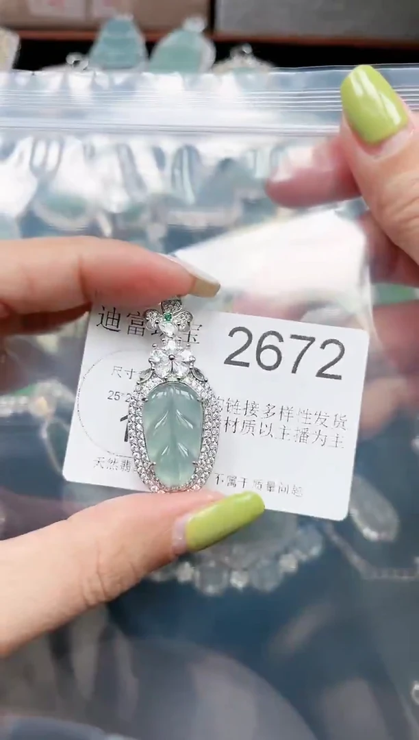 【闪购商品】翡翠颈饰未镶嵌赠皮绳2672