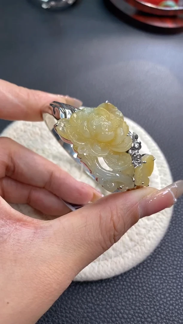 颈饰银S925镶嵌翡翠净货13990
