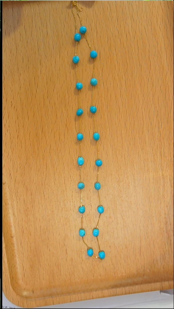 18K金镶嵌绿松石项链发货一件