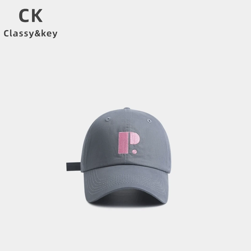 Classy key新加坡设计师联名款P字母刺绣棒球帽女春夏遮阳鸭舌帽