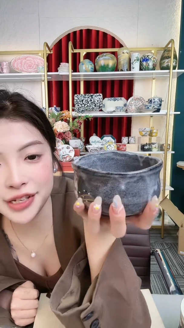 盘九谷抹茶碗进口一个