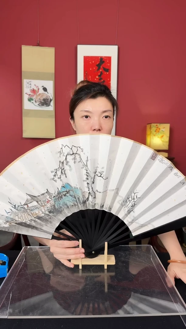 国画王斌老师折扇作品