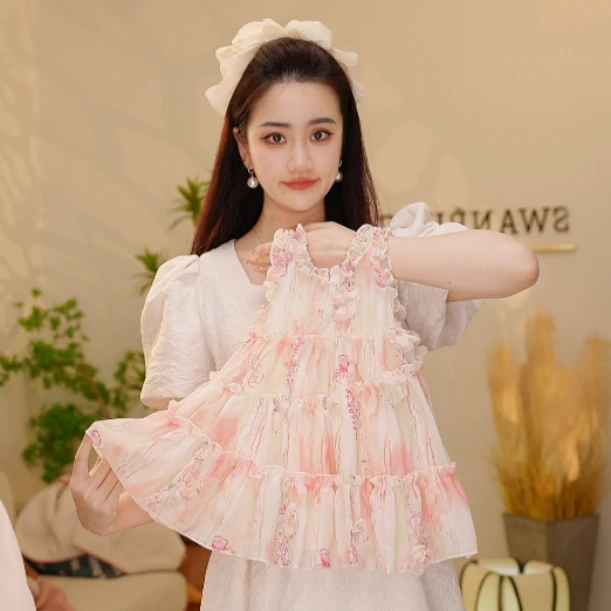 【Y.d9776】25夏季新款女童无袖碎花甜美背心公主裙女宝洋气连衣裙