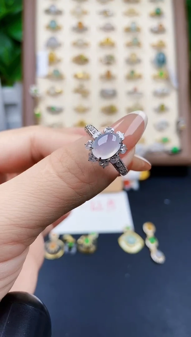 银S925镶嵌戒指翡翠211