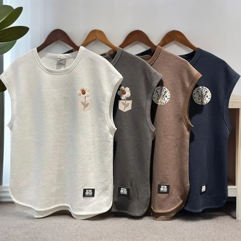 夏季新款潮流ins美式新款宽松无袖坎肩背心上衣潮牌百搭休闲上衣