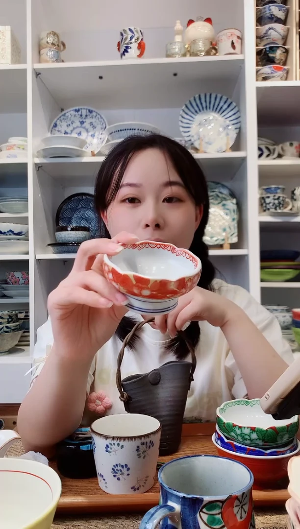 陶瓷【微瑕】红色高脚小碟