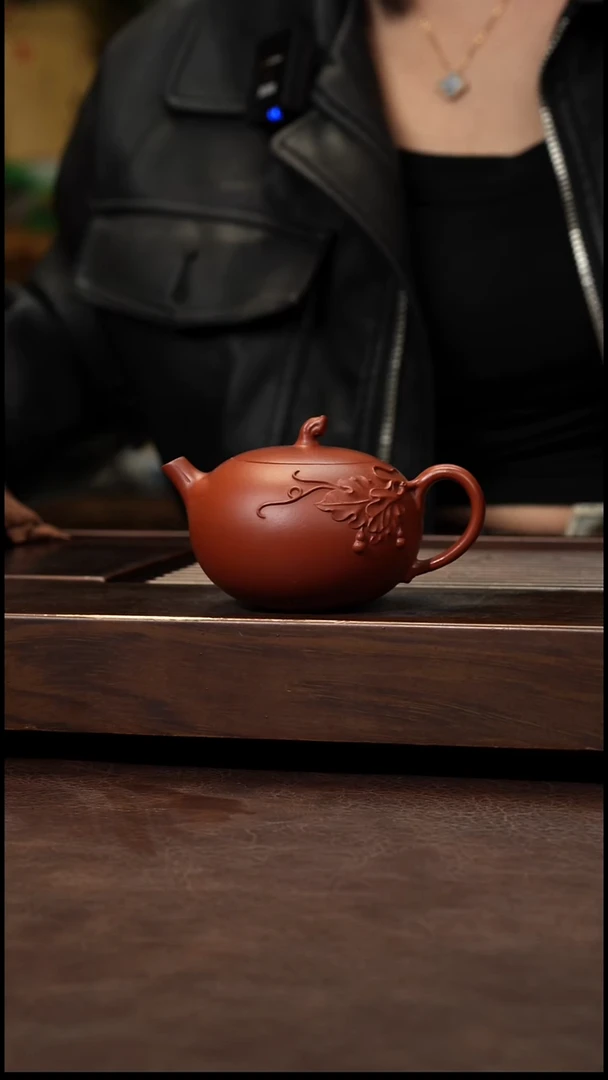 茶壶紫砂朱泥泥绘一粒珠180cc左右