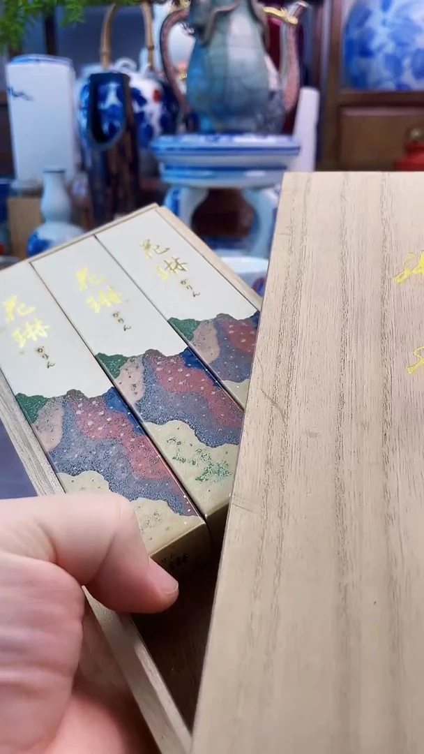 瓷片花琳线香三件套