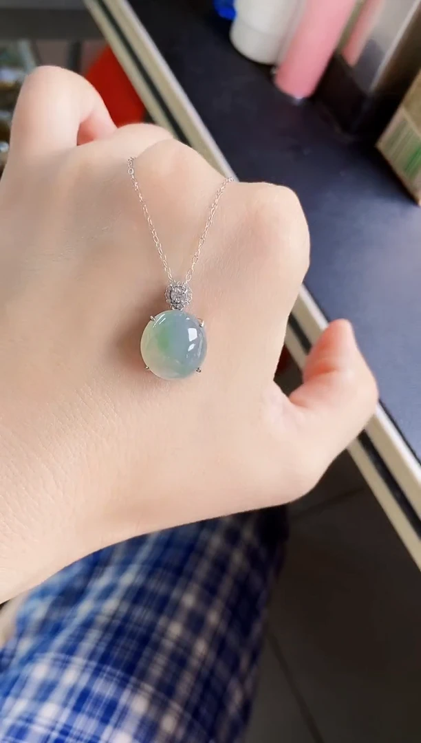 翡翠银S925镶嵌颈饰12