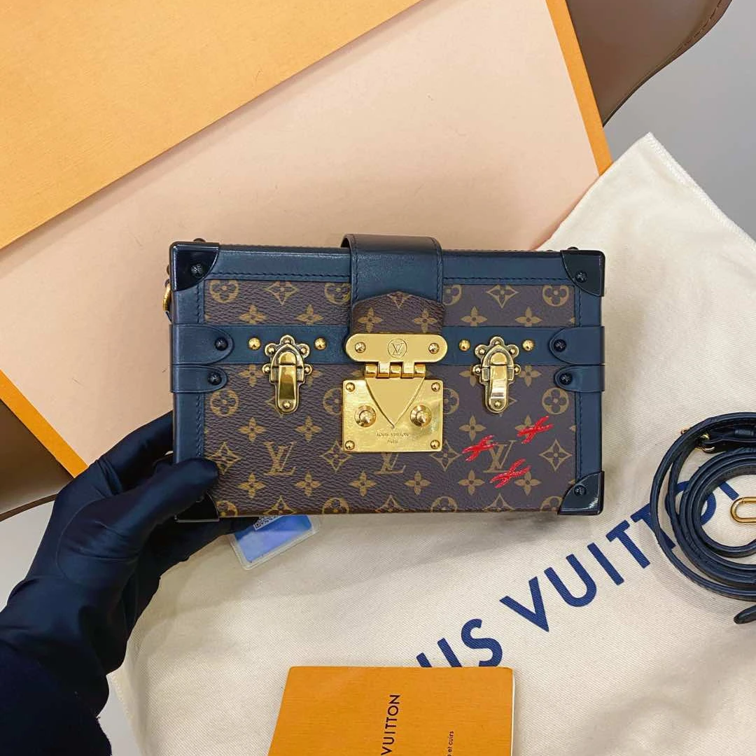 99新 LouisVuitton/路易威登 petite malle 老花硬盒子19
