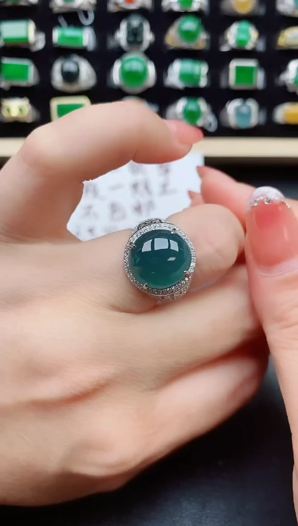 【闪购商品】翡翠戒指银S925镶嵌353553