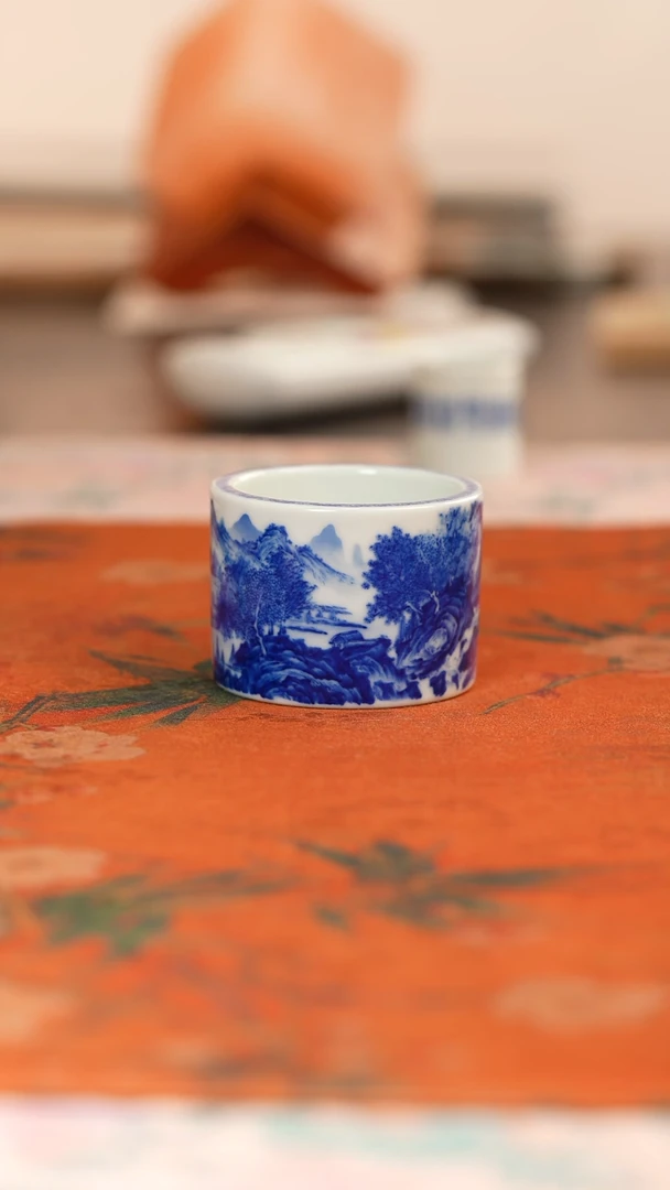 寻山晓隐潇湘八景杯